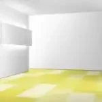 Жёлтый ламинат в интерьере комнаты