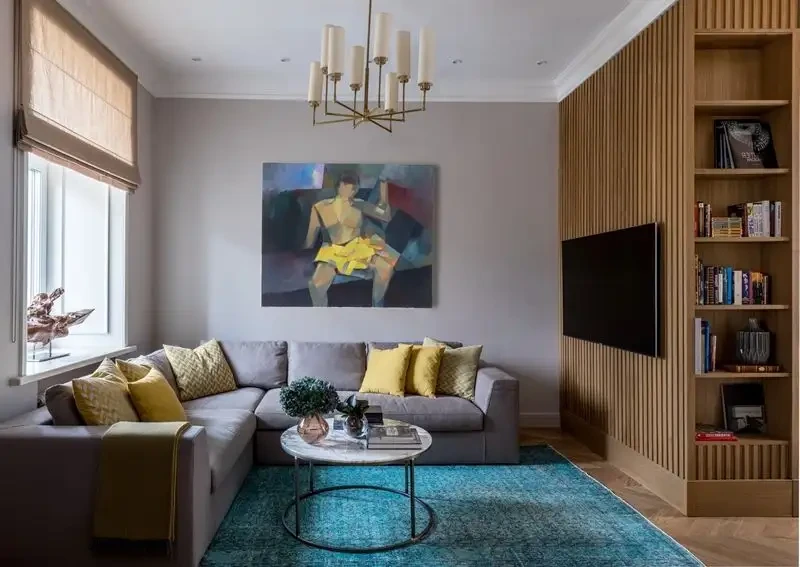 Современный дизайн гостиной в квартире - фото