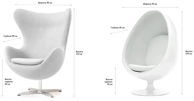 Кресло-яйцо в интерьере: разновидности, материалы, обзор Egg chair